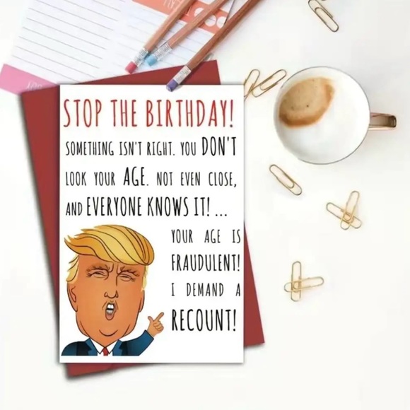 1 Pc Funny Trump Inspired Happy Birthday Card - Picture 4 of 5